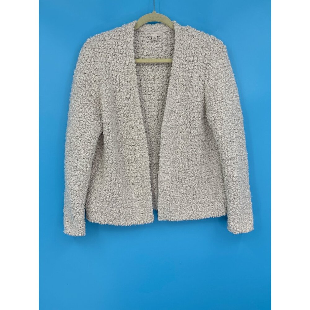 Barefoot Dreams Open Front Bouclé Cardigan In Almond Ivory Small